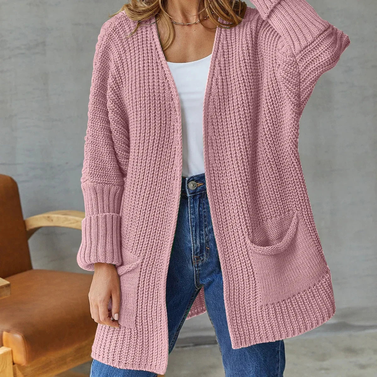 Sofia | Lang gebreid vest