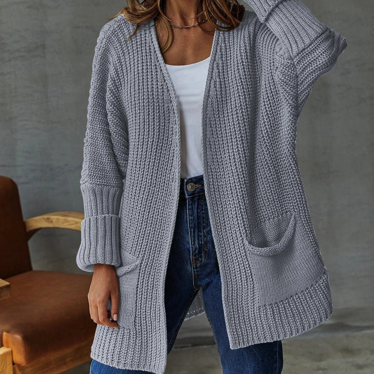Sofia | Lang gebreid vest