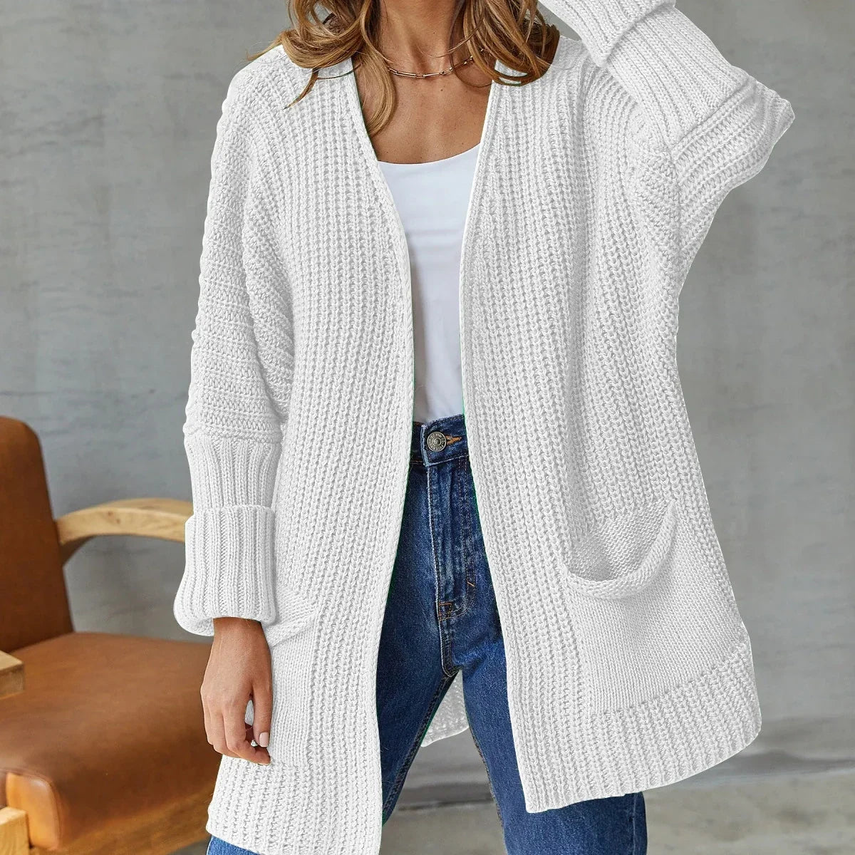 Sofia | Lang gebreid vest