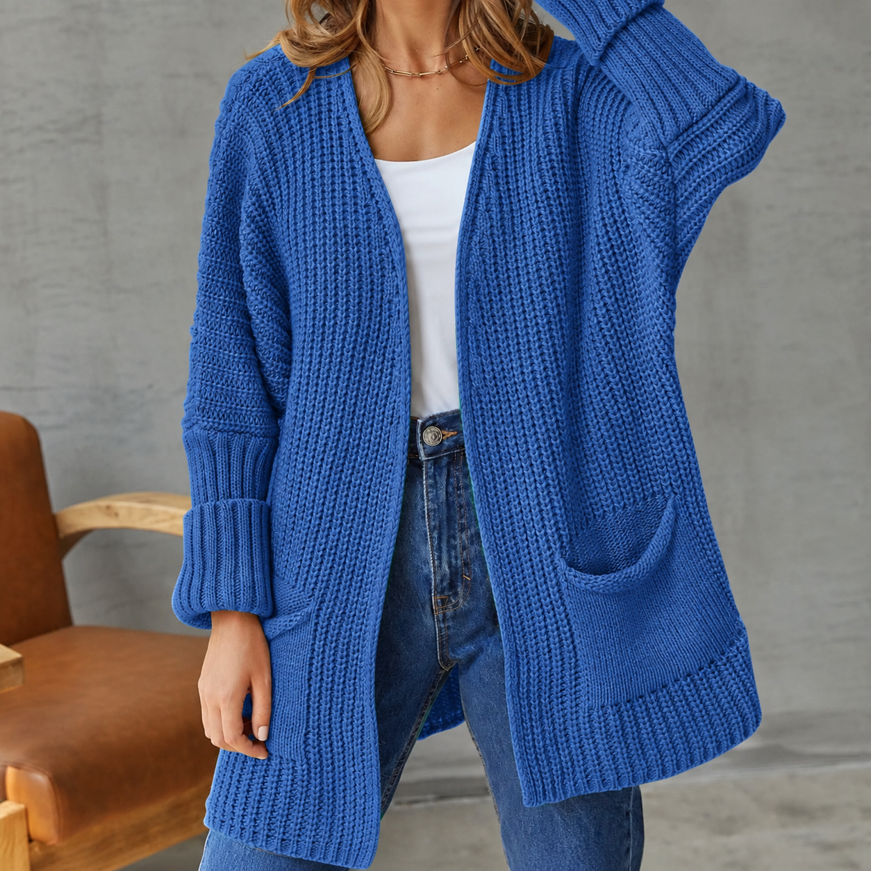 Sofia | Lang gebreid vest
