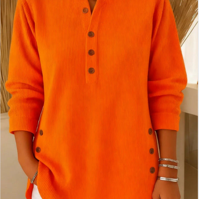 Elise | Geribde tuniek met knoopdetails