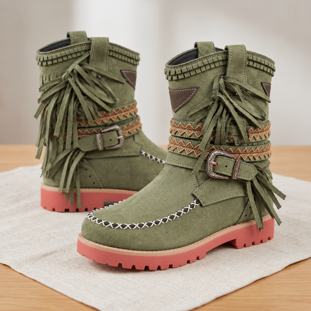 Boho westernlaarzen met franjes